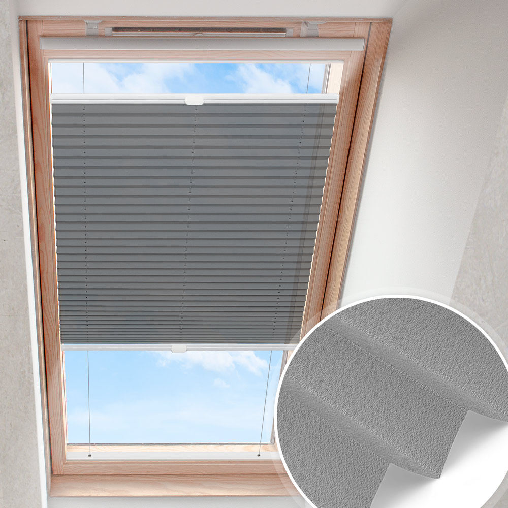 Skylight plisségardin mörkgrå | pärlemor
